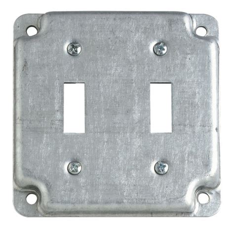 2-gang square metal electrical box cover 4|2 gang outdoor outlet cover.